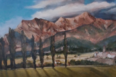 Montagne illuminate al tramonto