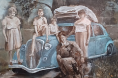 Famiglia Coste 1956 - partenza vacanze ad Airolo