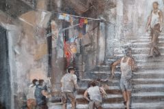 Corsa ragazzi su scalinata - Napoli anni 40